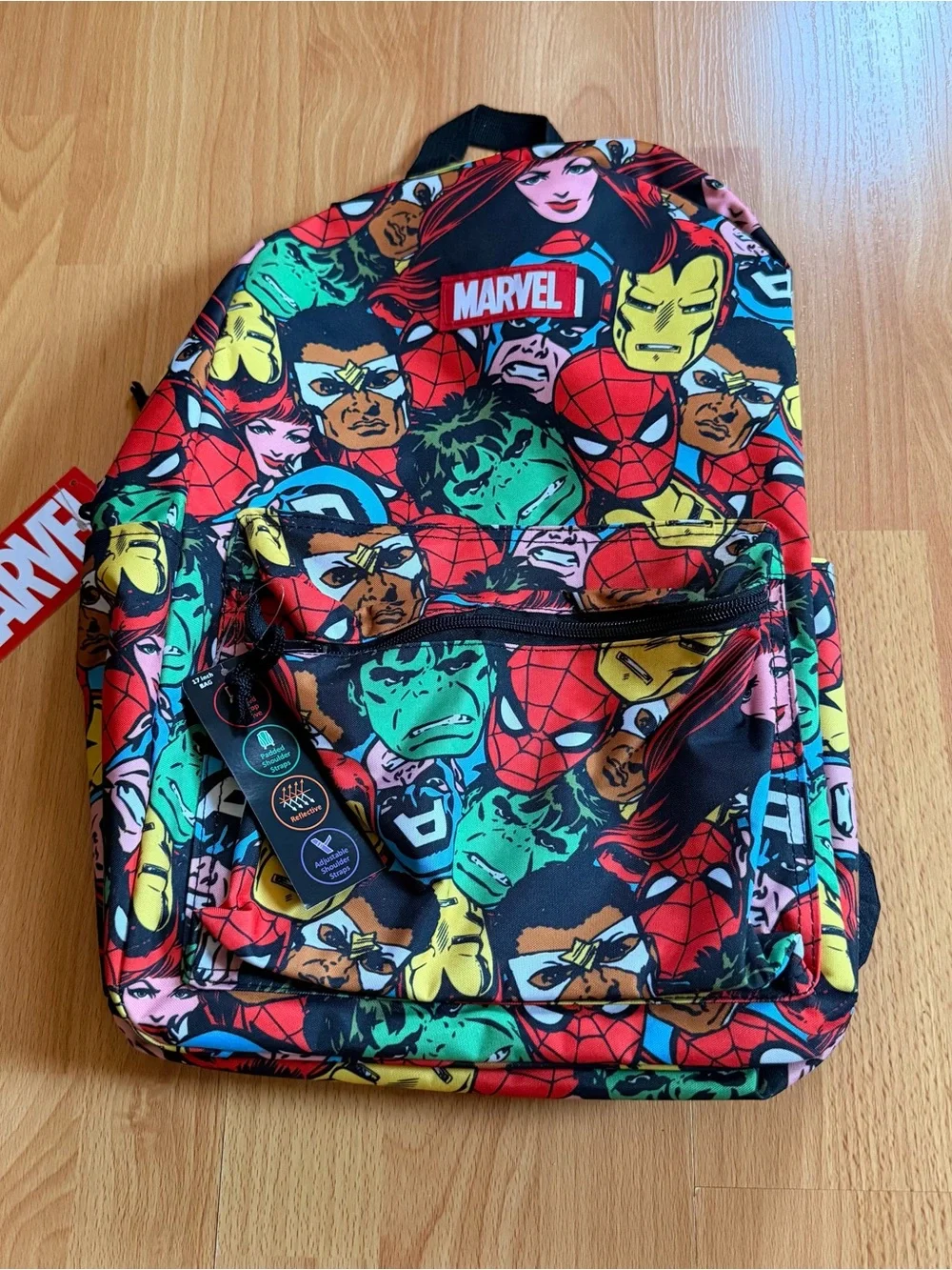 Marvel Avengers 17-inch All-Over Super Hero Printed Backpack.